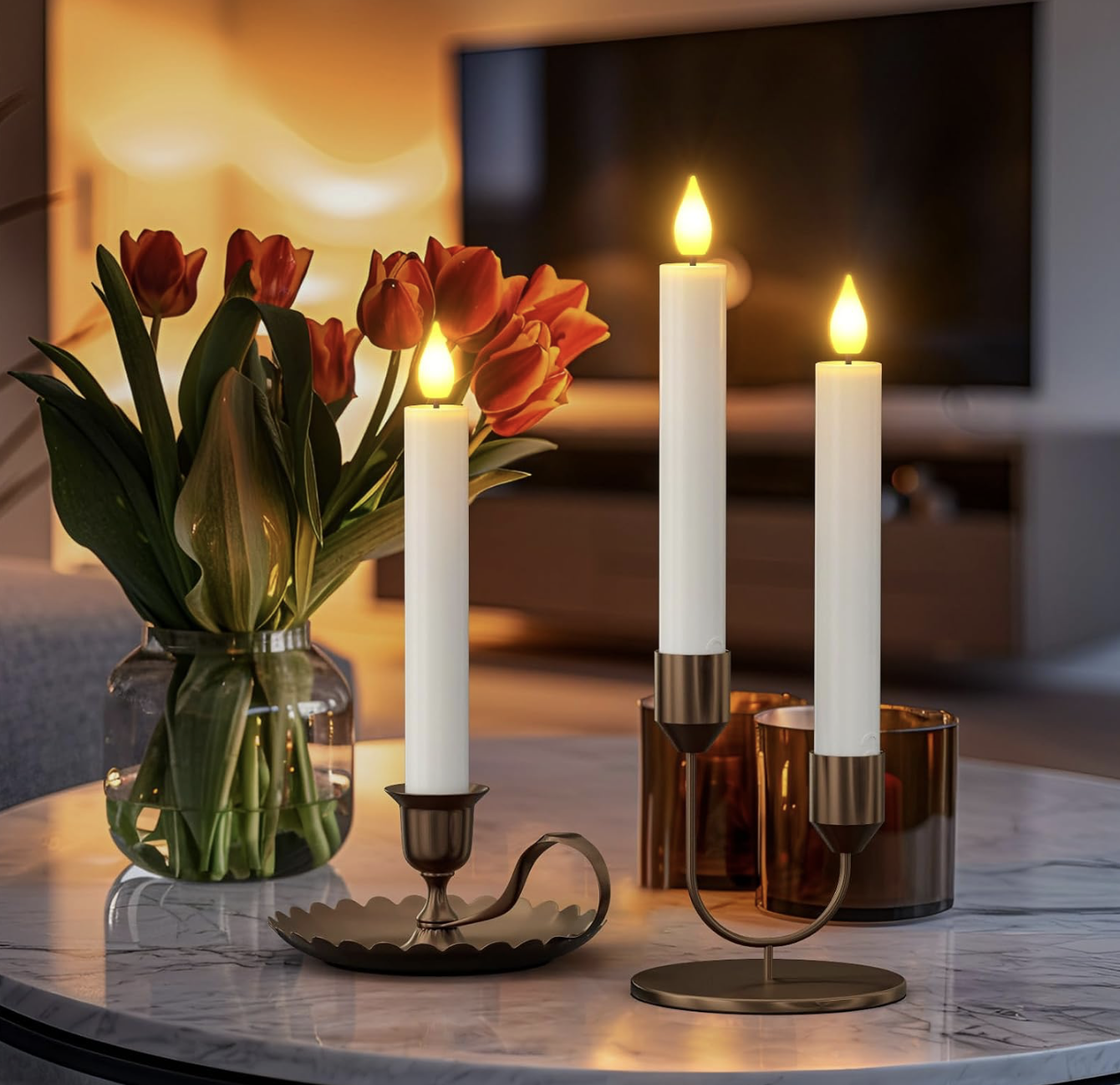 Bougie / flambeau LED Rechargeable Flamme Vacillante (x10) - Image 8