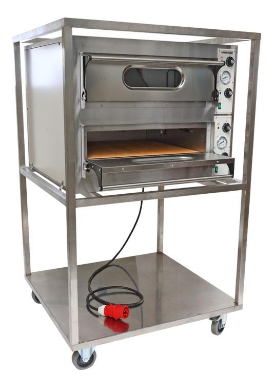 Pizza oven 2 laags (400V/32A/9400W/18,6KW)
