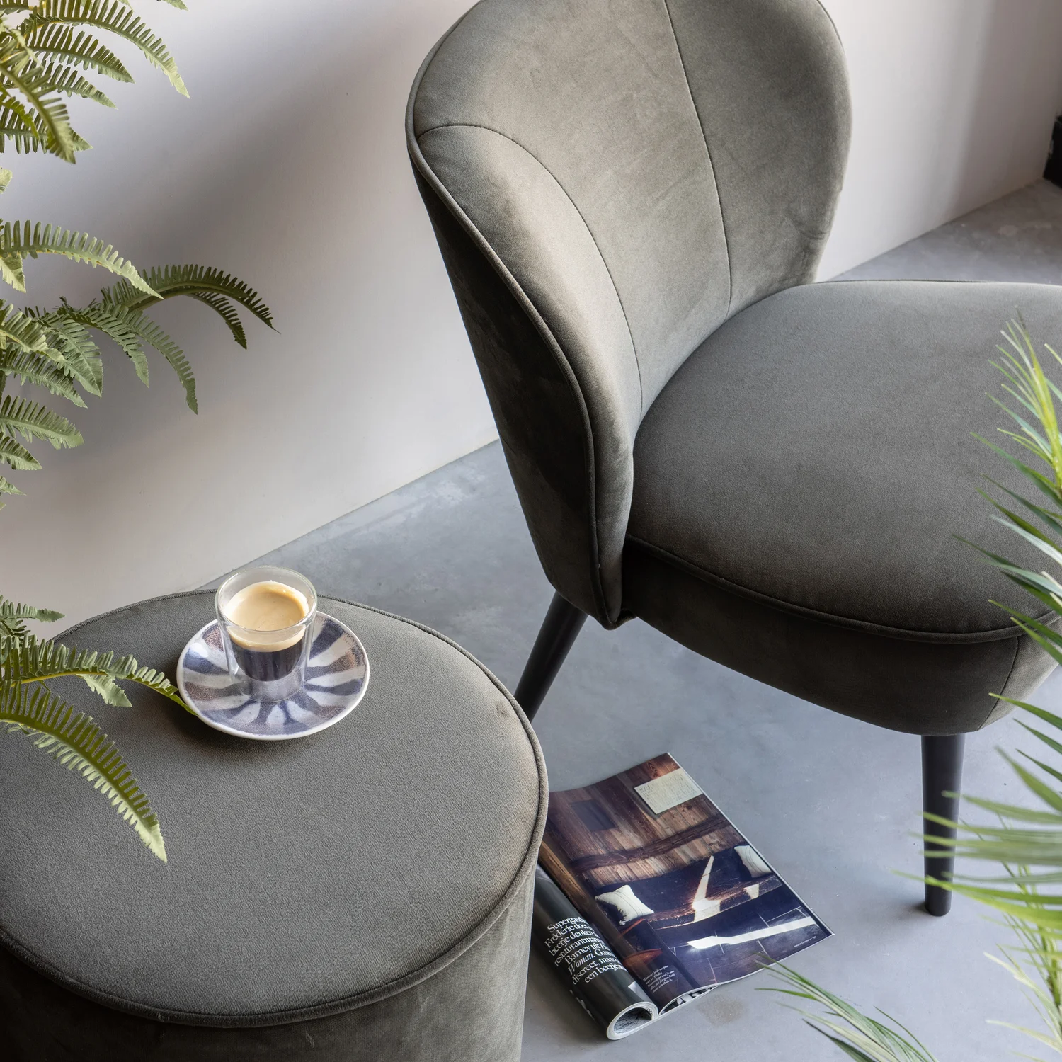 Thumbnail 2 voor Sara poef warmgroen