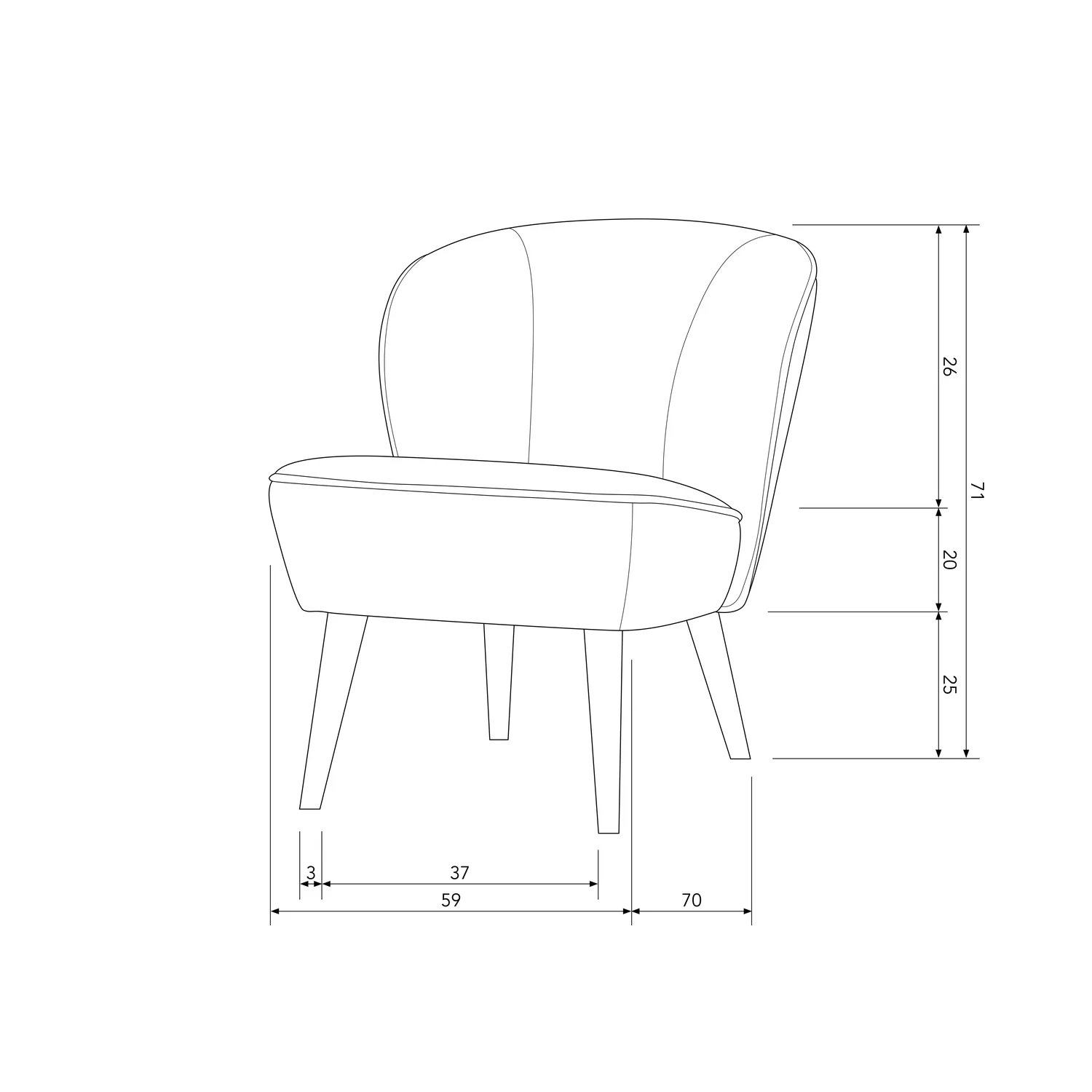 Thumbnail 4 voor Sara fauteuil warmgroen