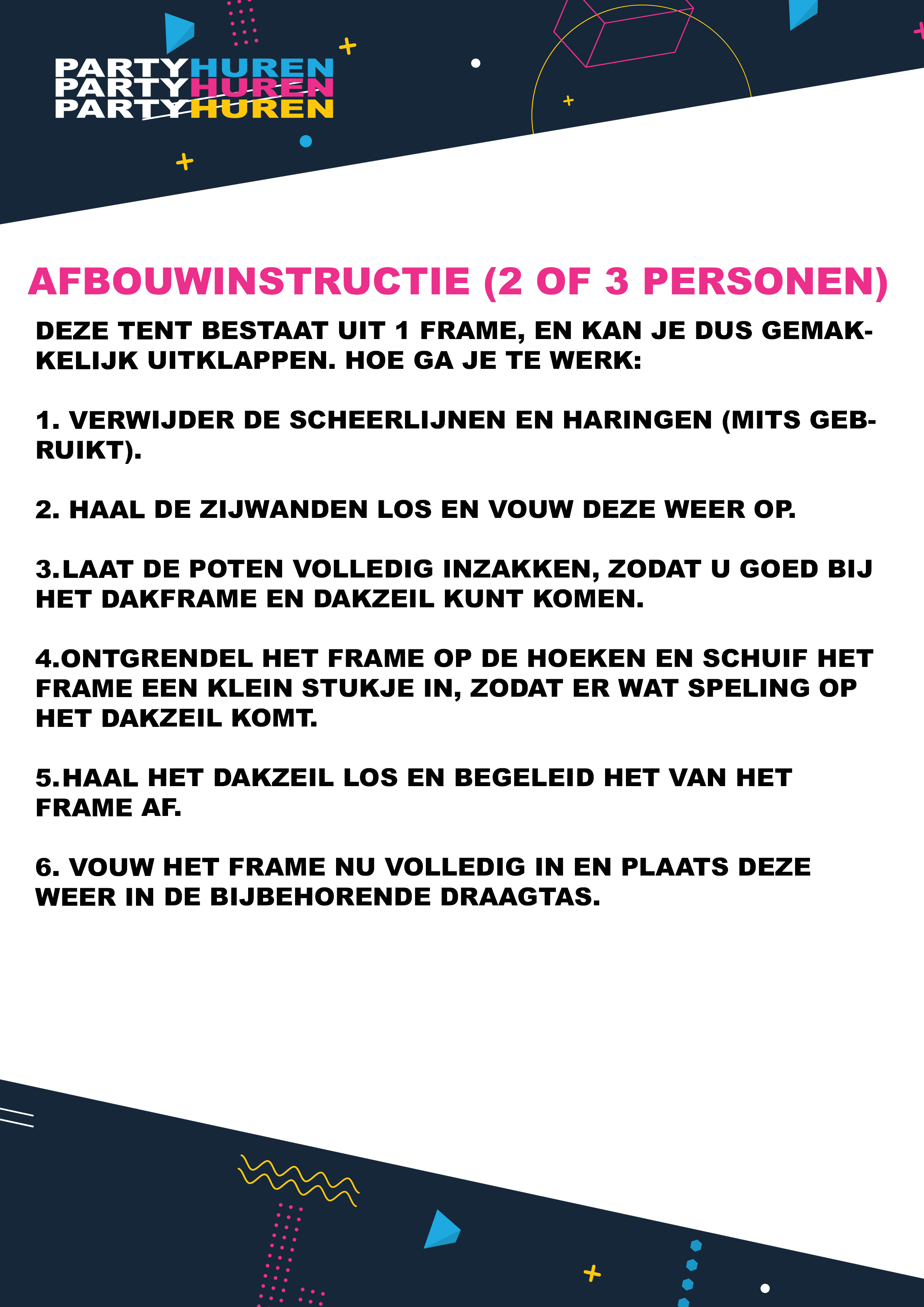 Easy up partytent - zwart - 3x3m