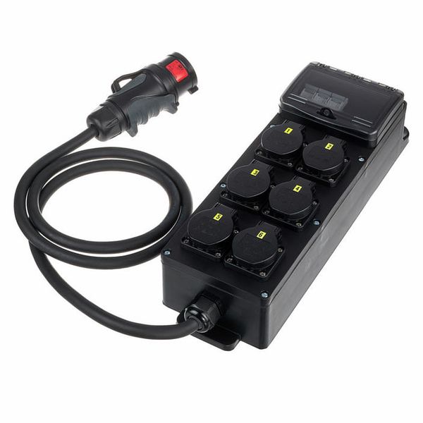 Krachtstroomverdeler 16A ->6x 230V