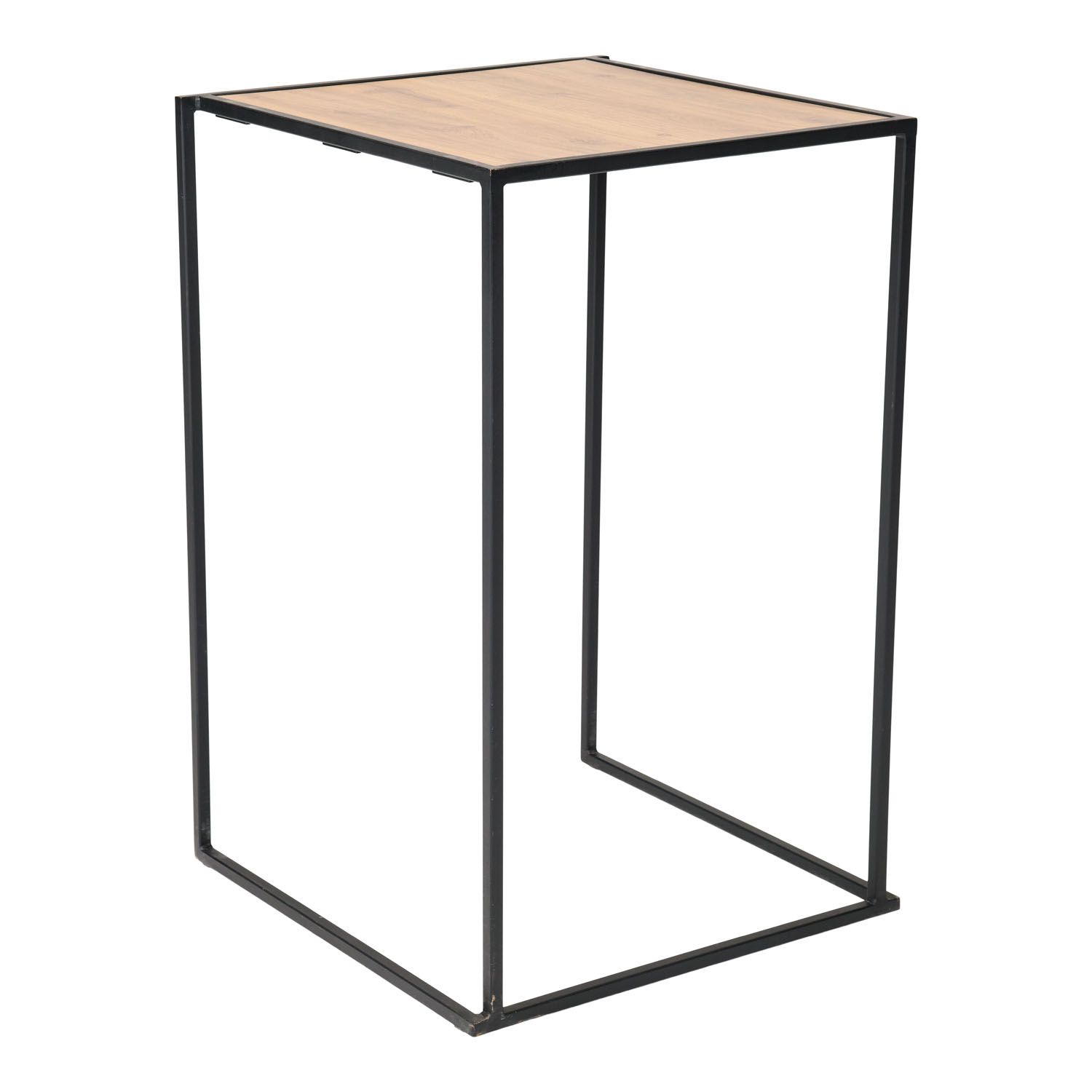 Statafel Black Steel met hout blad 70x70cm