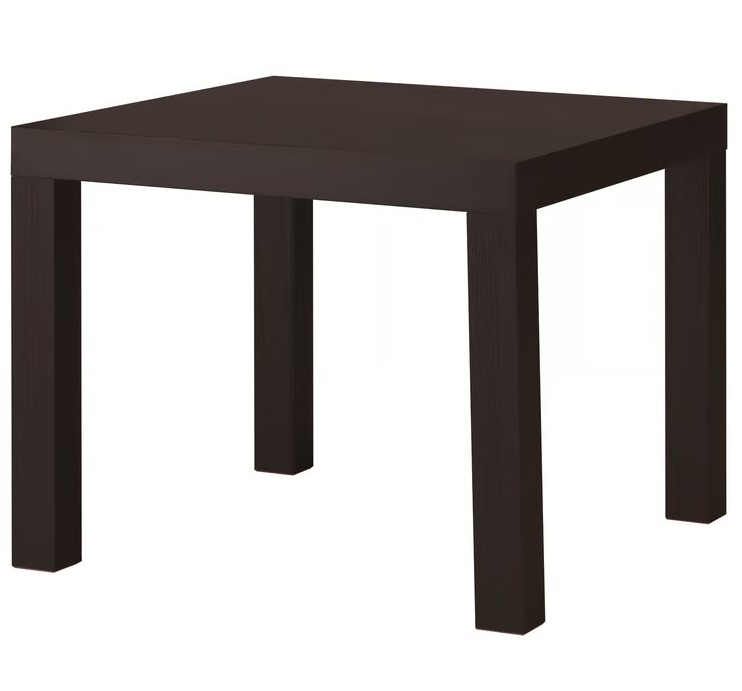 Bijzettafeltje zwart vierkant (55x55x44cm)