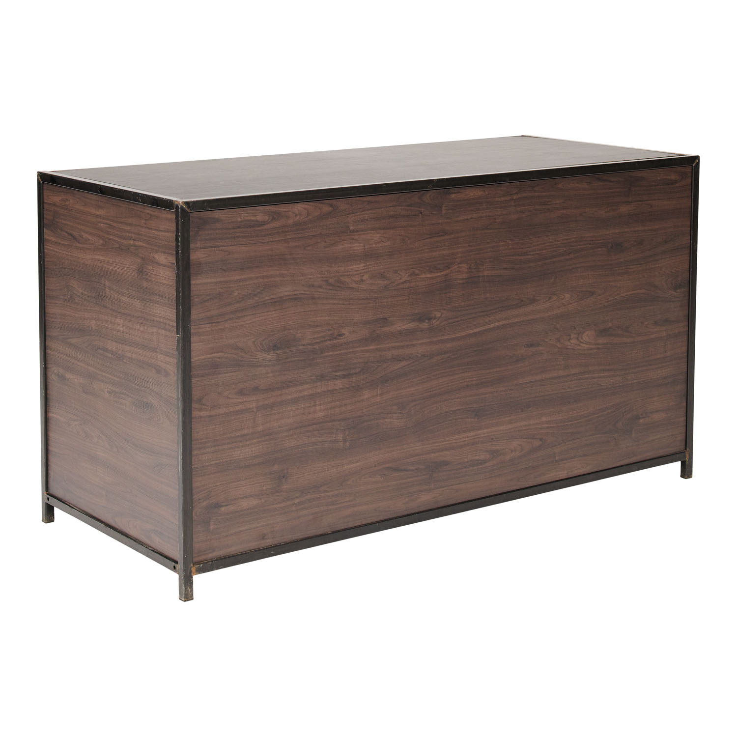 Walnoot hout klapbuffet Black Steel (160x70cm) 