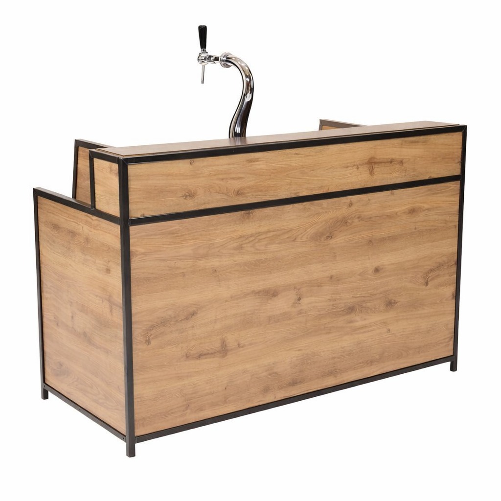 Bar met tap Black Steel hout (160x70cm)
