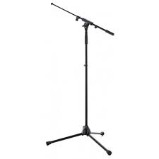 Pied de micro grand avec double perchette K&M noir