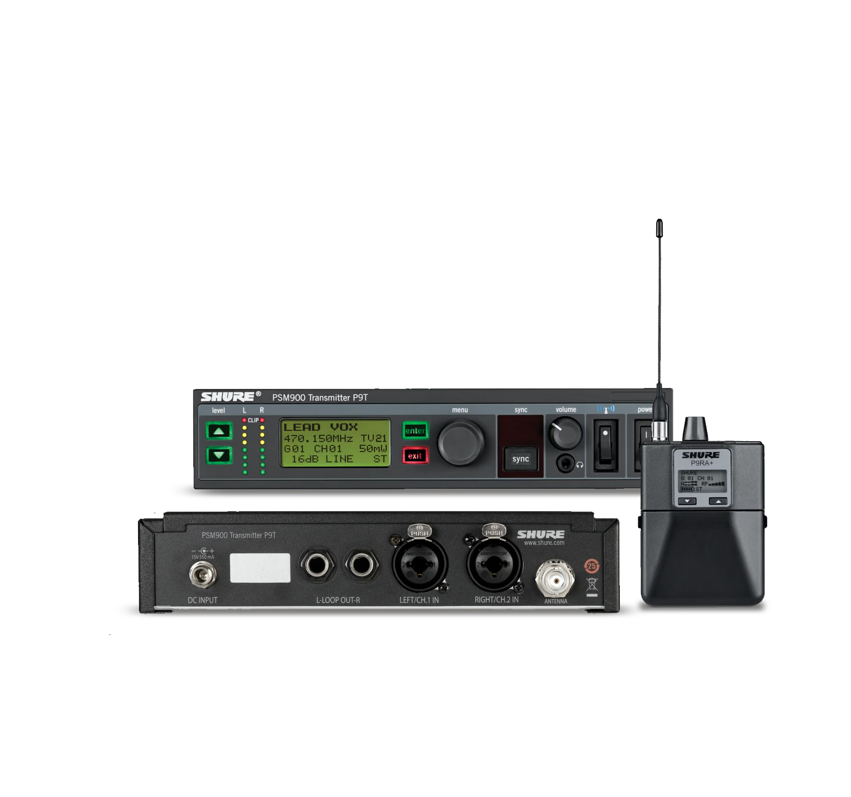 KIT In Ear Moniteur émetteur + récepteur SHURE PSM900 G6E - 470 à 506 Mhz