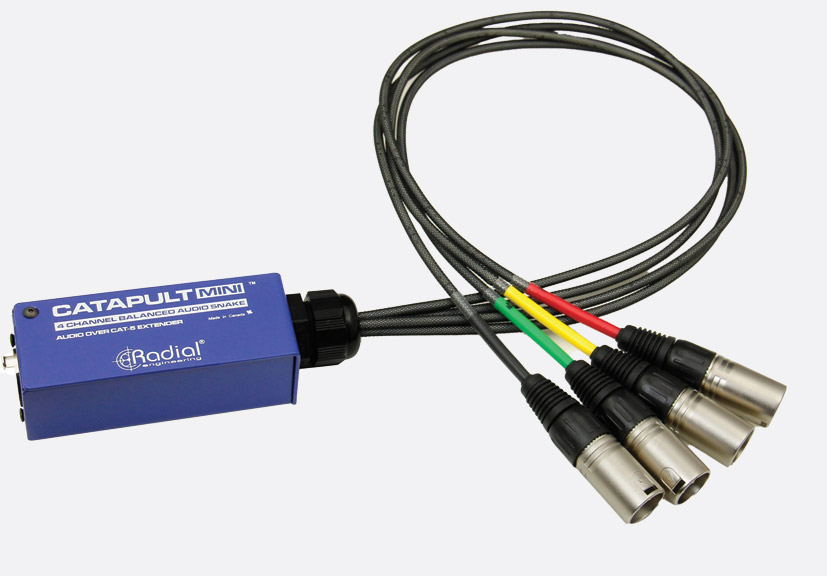 Adaptateur RJ45 vers 4 canaux XLR mâle audio RADIAL CATAPULT-MINI-RX