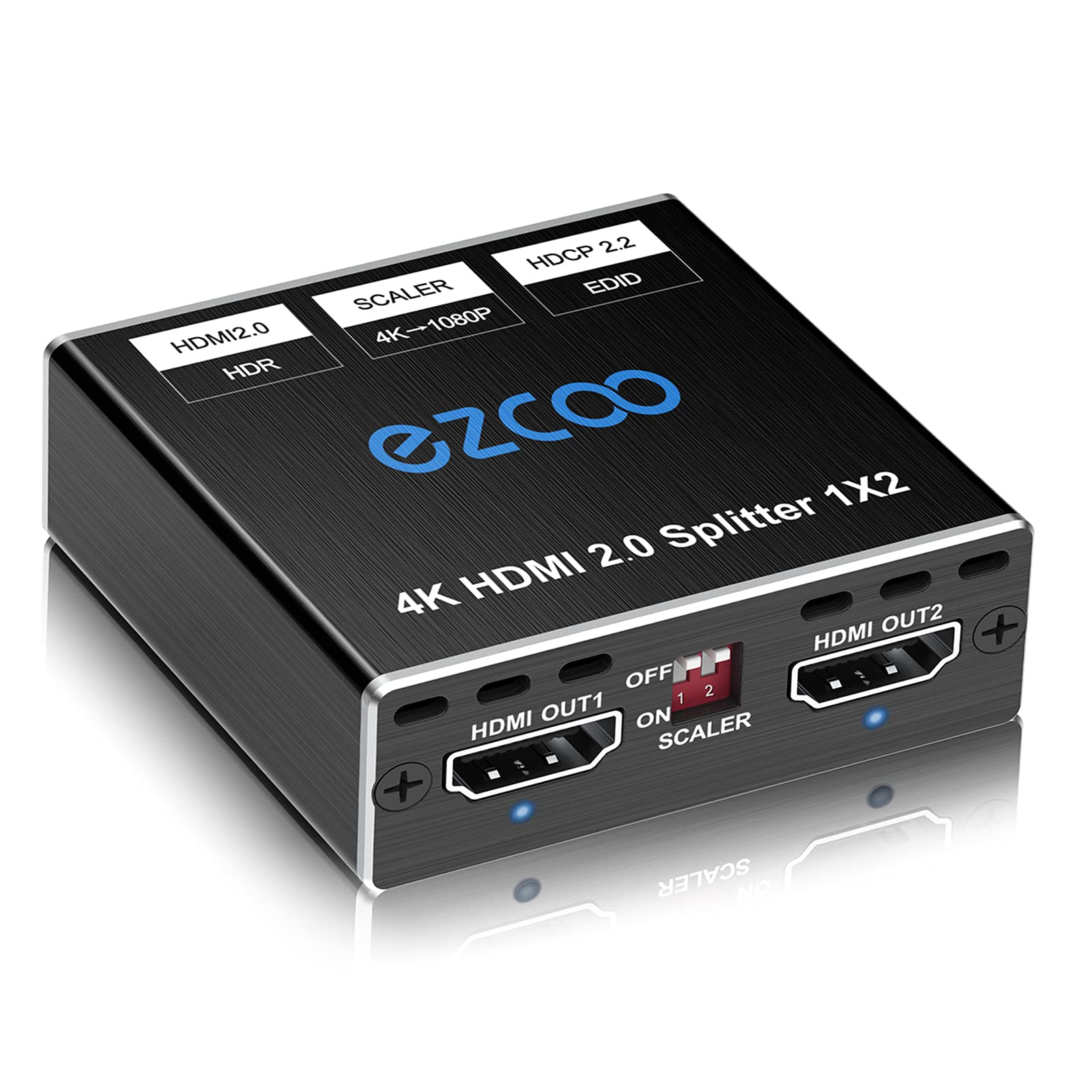 Splitter Ezco 1x HDMI IN vers 2x HDMI OUT + 1 AL