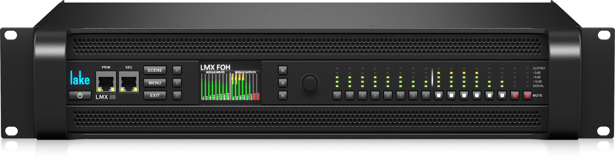 Processeur LAB GRUPPEN LAKE LMX88 8 in/8 out AES/EBU DANTE AES50 + 2 alim + 4 AES + 4 XLR + 2 XLR M/M + 2 XLR F/F + 2 RJ45 + 1 LINK RJ45