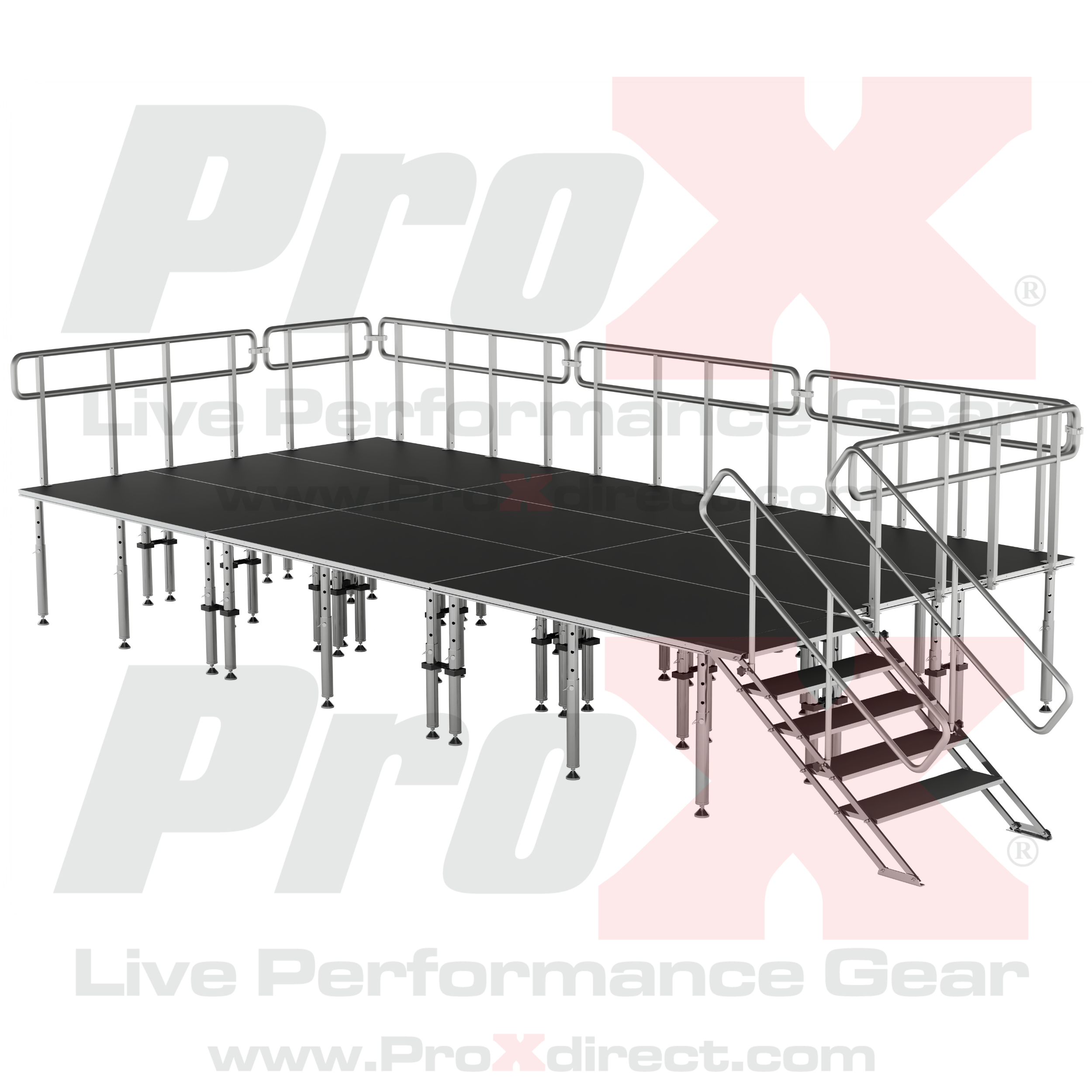 ProX: 12'x24'x30" Stage Q W/ Railings