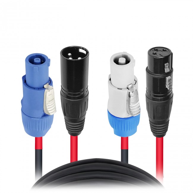 Powercon w/ Audio Jumper Combo Cable 25'