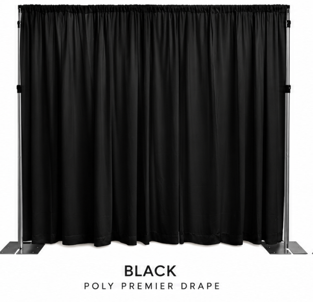 Georgia Expo: Drape Black Poly Premier 60"W x 166"H