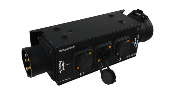 STROMVERTEILER CEE16 IN/OUT,  3 x POWERCON TRU1