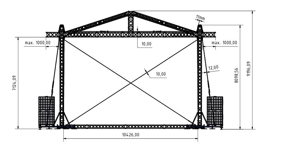 Milos MR2 Satteldach 10x8m