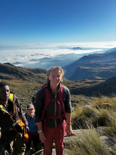 Caro climbing Mount Mulanje