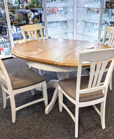 U Cotswold Company Oak Extending Dining Table With 4 Chairs 395 01