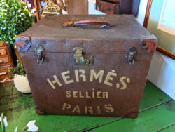 U01 Vintage Canvas Brown Leather Travel Trunk 250 01