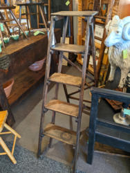 U02 Vintage Ex Post Office Wooden Step Ladders 145 01