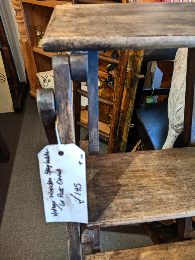 U02 Vintage Ex Post Office Wooden Step Ladders 145 02