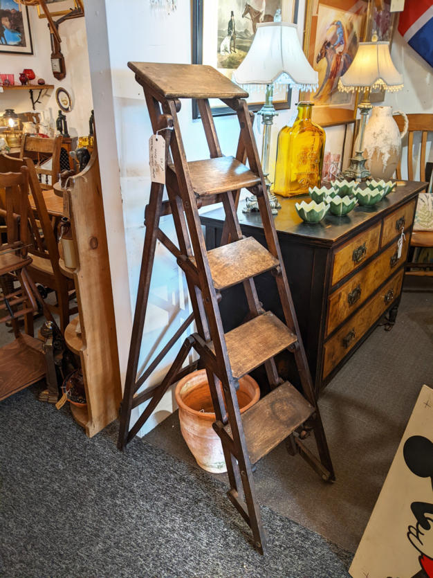 U02 Vintage Wooden Stepladders Ex Post Office 145 01