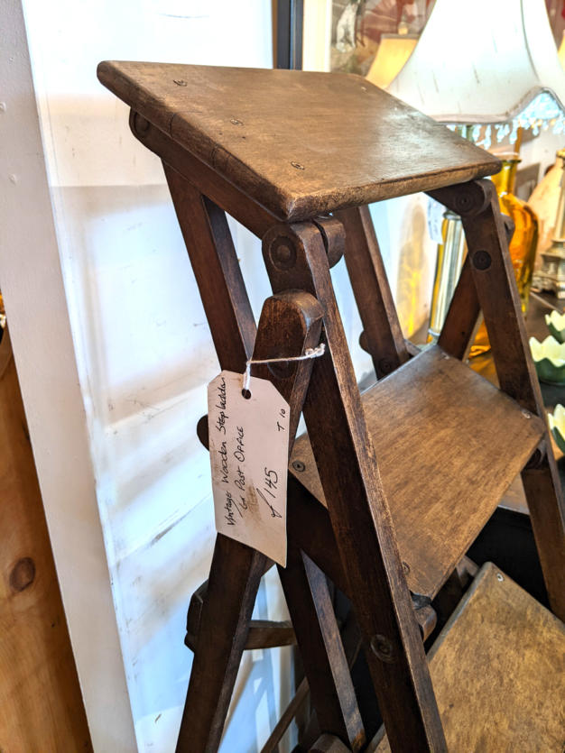 U02 Vintage Wooden Stepladders Ex Post Office 145 02