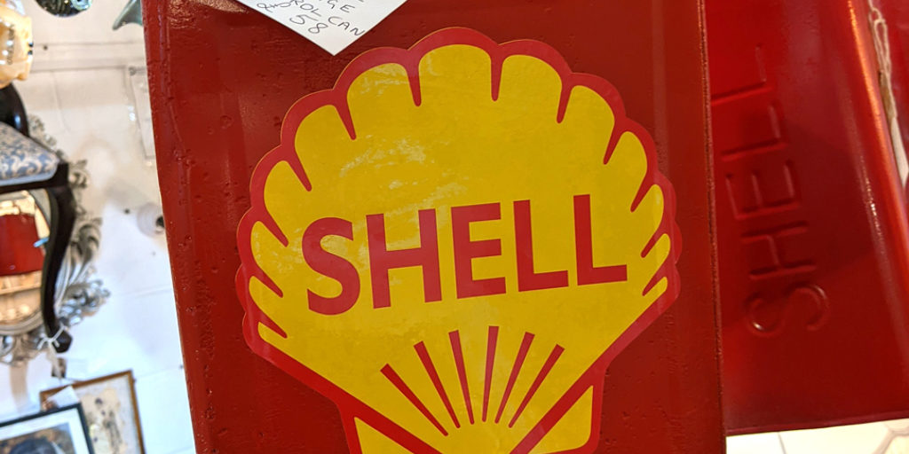 レア！　70’s USA オイル缶　バンク　アドバタイジング　オブジェ U03-Vintage-Shell-Petrol-Can-