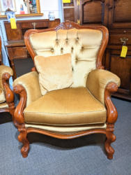 U15 Lovely 2 Seat Sofa 2 Chairs In Upholstered Gold Velvet 395 03