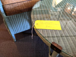 U15 Lovely Lloyd Loom Glass Top Table 2 Chairs 195 04