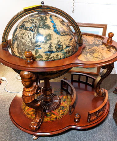 U15 Stunning C20Th Baroque Style Italian Drinks Globe With Filled Ice Bucket And Decorated With Classical Figures 275 01