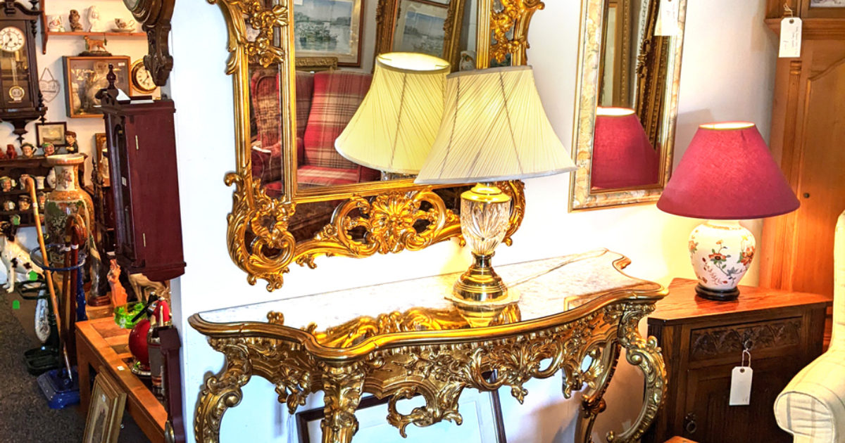 U15 Stunning Rocco Style Mirror and Console Table 395 _01