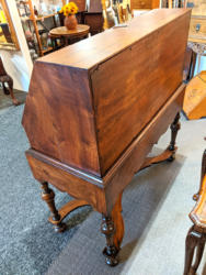U15 Superb Estate Bureau In Walnut With Cross Shaped Stretcher By Waring Stamped With Crown Pre 1900 2 Keys 245 06
