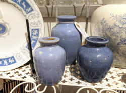 U16 Set Of 3 Glazed Blue Bottles 24 01
