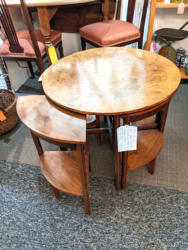 U18 1930S Art Deco Burr Walnut Quortetto Occasional Tables Where The 4 Smaller Tables Hang From The Circular Top 295 01