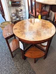U18 1930S Art Deco Burr Walnut Quortetto Occasional Tables Where The 4 Smaller Tables Hang From The Circular Top 295 02