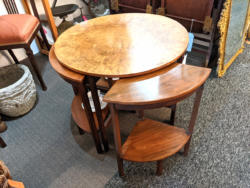U18 1930S Art Deco Burr Walnut Quortetto Occasional Tables Where The 4 Smaller Tables Hang From The Circular Top 295 04