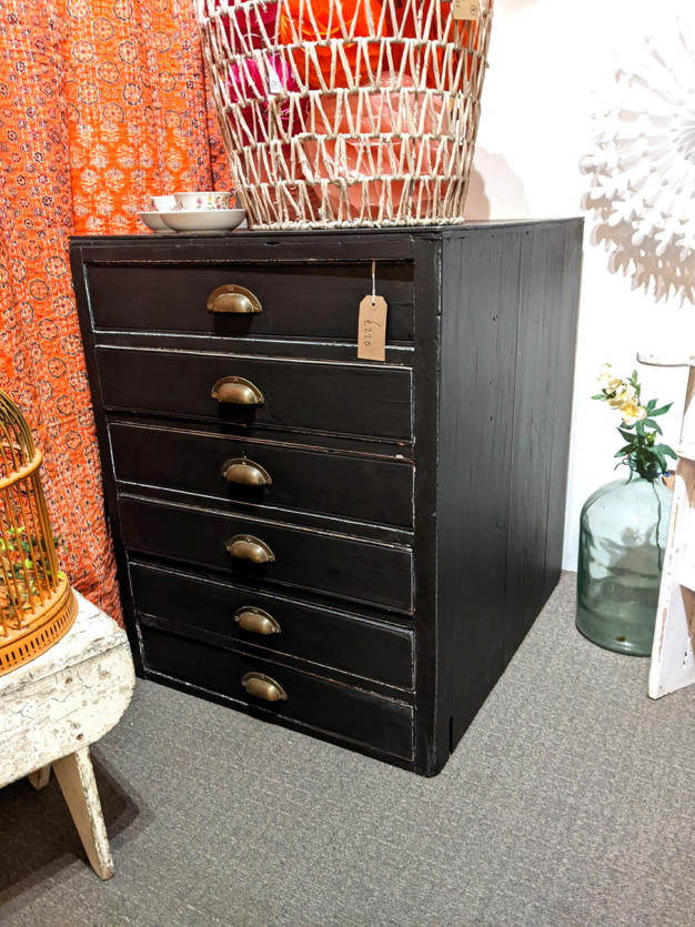 U18 Vintage Painted Plan Chest 220 01