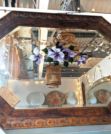 U23 Sale C19Th Octagonal Carved Edge Reverse Decoratively Painted Was £200 Now 150 01