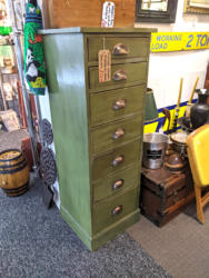U28 Vintage Wooden Industrial Green Drawers 265 01