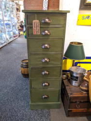 U28 Vintage Wooden Industrial Green Drawers 265 02