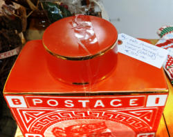 U34 Red Postage Stamp Decorative Vase Large 55 02