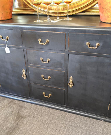 U35 Vintage Mahogany Black Painted Sideboard 199 01