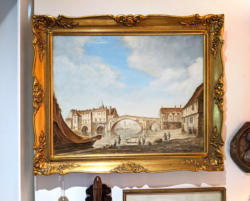 U37 Fossgate Bridge Oil On Canvas Signed Webb 198 01