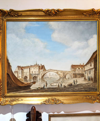 U37 Fossgate Bridge Oil On Canvas Signed Webb 198 01