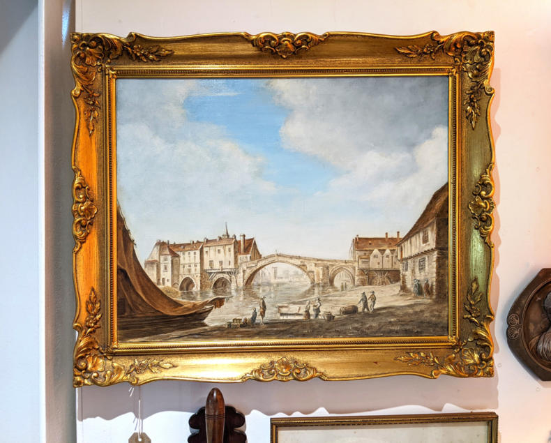U37 Fossgate Bridge Oil On Canvas Signed Webb 198 01