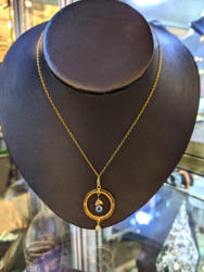 U55 Art Deco 9Ct Gold Pendant And Chain 160 02