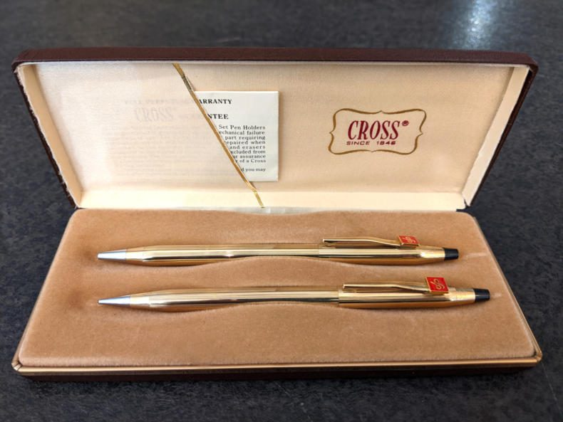 U57 Cross Pen Pencil Set 10Kt Gold Plated 58 01