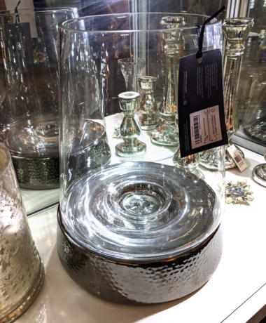 U72 Hammered Nickel And Glass Candle Holder 45 01