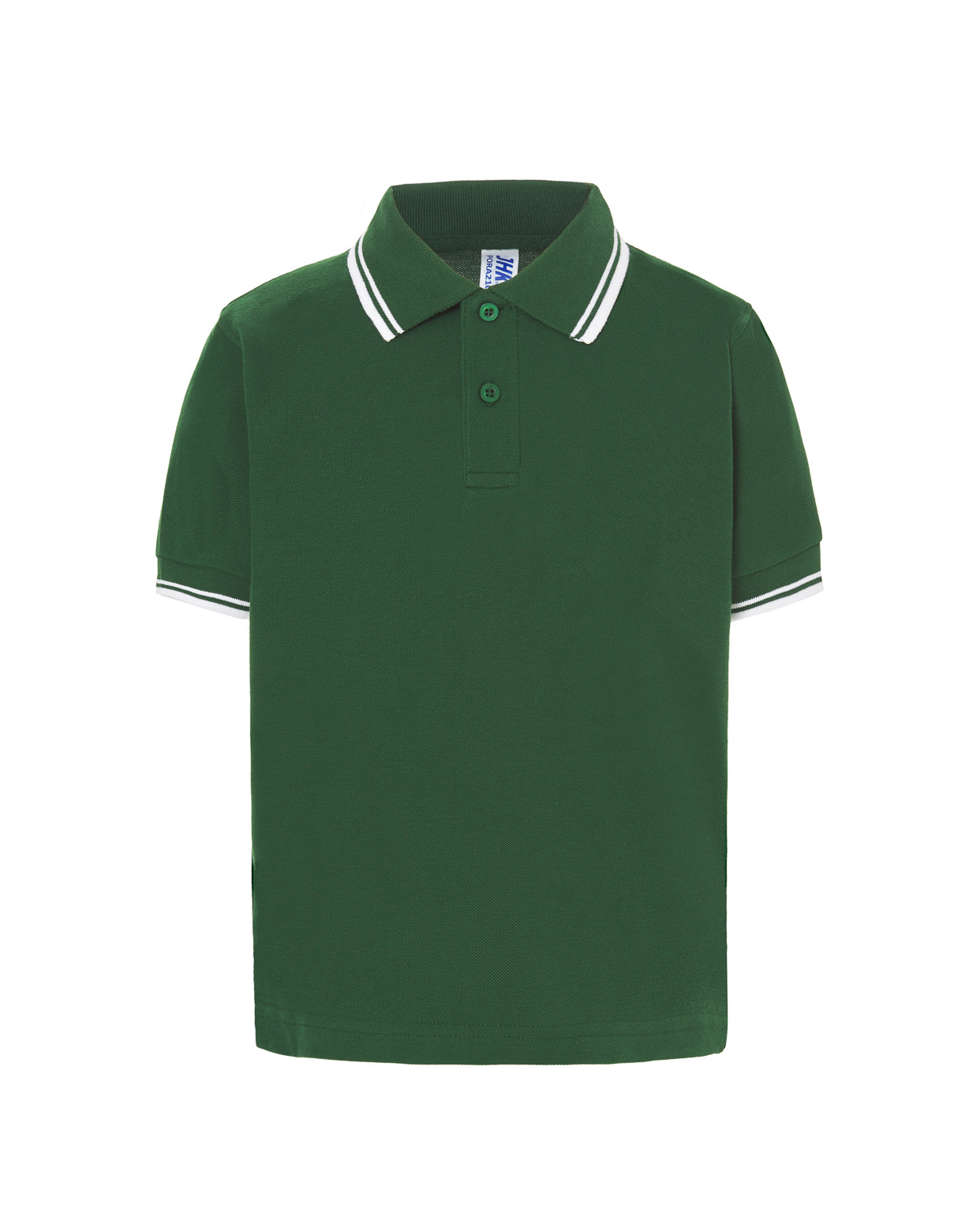 Kid Unisex Polo Bottle Green / White